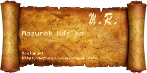 Mazurek Réka névjegykártya